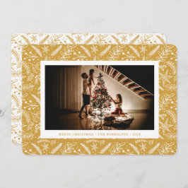 Horizontale foto met kerstgroen (Gold) Feestdagenkaart