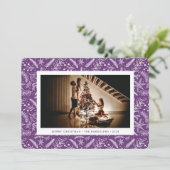 Horizontale foto met kerstgroen (Plum) Feestdagenkaart (Staand voorkant)