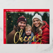 Horizontale foto - Offset Huge Script - Cheers Folie Feestdagen Briefkaart (Voorkant)