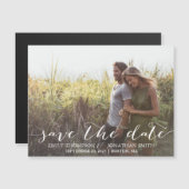 Horizontale foto Sla de datum magneet bruiloft op (Voorkant / Achterkant)