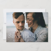 Horizontale foto van klassieke elegantie save the date (Voorkant)