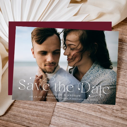 Horizontale foto van klassieke elegantie save the date