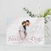 Horizontale foto van klassieke elegantie save the date (Staand voorkant)