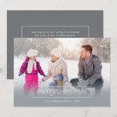 Horizontale foto voor prettige kerst Matig grijs Feestdagenkaart (Voorkant / Achterkant)