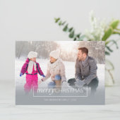 Horizontale foto voor prettige kerst Matig grijs Feestdagenkaart (Staand voorkant)