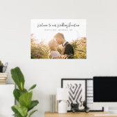 Horizontale foto Welkom op onze bruiloftsreceptie Poster (Thuiskantoor)