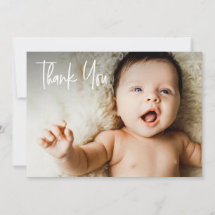 Horizontale fotohandlettering Aangepast Baby showe Bedankkaart