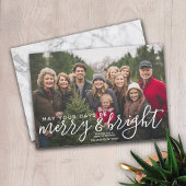 Horizontale fotomarmer voor Merry & Bright Calligr Feestdagenkaart