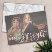 Horizontale fotomarmer voor Merry & Bright Calligr Feestdagenkaart