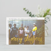 Horizontale foto's Groene grote kerstmis met foto' Folie Feestdagenkaart (Staand Voorkant)