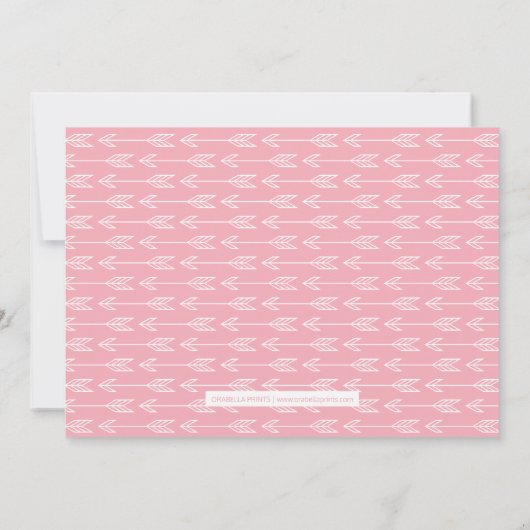 Horizontale geboorte van Floral Wreath Monogram Aankondiging (Achterkant)