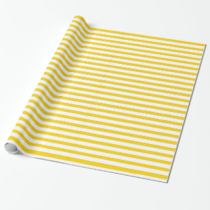 Horizontale gele Snoep Stripe Patroon Cadeaupapier
