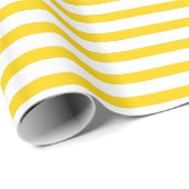 Horizontale gele Snoep Stripe Patroon Cadeaupapier (Rol Hoek)