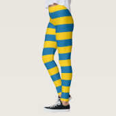 Horizontale gestreept Zweedse nationale vlagkleure Leggings (Links)