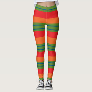 Horizontale gestreepte kleurrijke patroon leggings