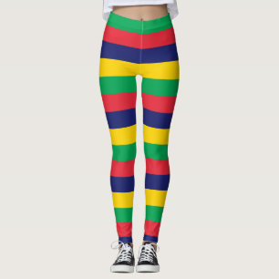 Horizontale gestreepte Mauritiaanse nationale vlag Leggings