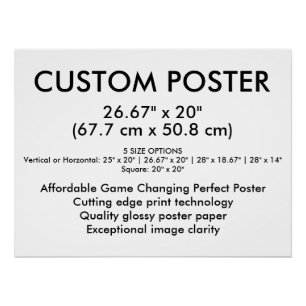 Horizontale Glanzende Aangepaste Poster 66 cm x 51