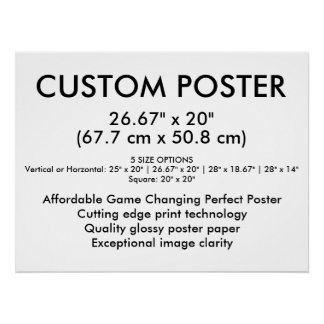 Horizontale Glanzende Aangepaste Poster 66 cm x 51