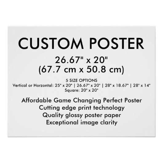 Horizontale Glanzende Aangepaste Poster 66 cm x 51 (Voorkant)