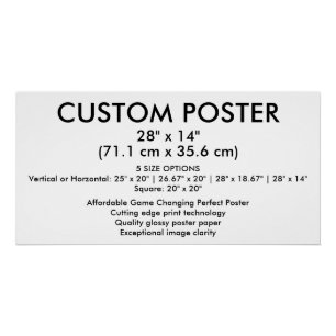 Horizontale Glanzende Aangepaste Poster 71cm x 36c