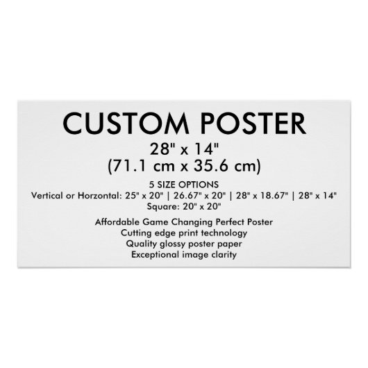 Horizontale Glanzende Aangepaste Poster 71cm x 36c (Voorkant)