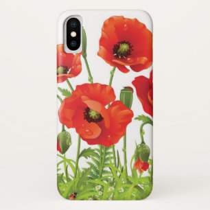 Horizontale grens met rode papaver Case-Mate iPhone case