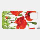 Horizontale grens met rode papaver Case-Mate iPhone case (Achterkant (horizontaal))
