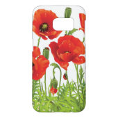 Horizontale grens met rode papaver Case-Mate samsung galaxy hoesje (Achterkant)