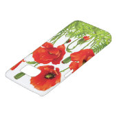 Horizontale grens met rode papaver Case-Mate samsung galaxy hoesje (Onderkant)