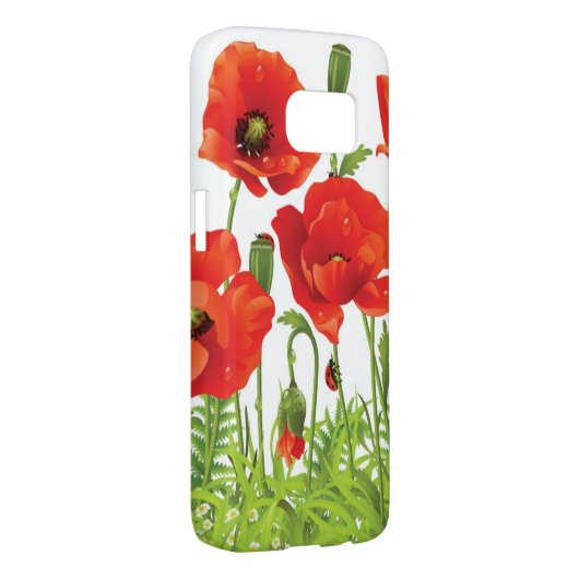 Horizontale grens met rode papaver Case-Mate samsung galaxy hoesje (Back/Rechts)