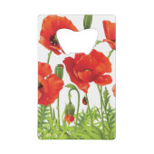 Horizontale grens met rode papaver creditkaart flessenopener (Voorkant)