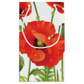 Horizontale grens met rode papaver klein cadeauzakje (Achterkant)