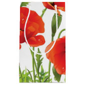 Horizontale grens met rode papaver klein cadeauzakje (Voorkant)