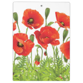 Horizontale grens met rode papaver klembord (Achterkant)