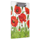 Horizontale grens met rode papaver klembord (Rechts)