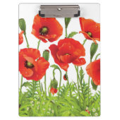 Horizontale grens met rode papaver klembord (Voorkant)