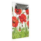 Horizontale grens met rode papaver mini klembord (Schuin)