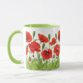 Horizontale grens met rode papaver mok (Links)