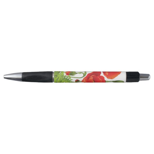 Horizontale grens met rode papaver pen (Voorkant)