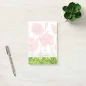 Horizontale grens met rode papaver post-it® notes (Kantoor)