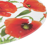 Horizontale grens met rode papaver snijplank (Hoek)