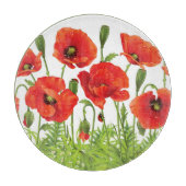 Horizontale grens met rode papaver snijplank (Voorkant)