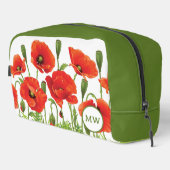 Horizontale grens met rode papaver toilettasje (Rechterhoek)