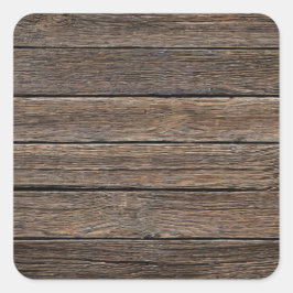 Horizontale houten planten vierkante sticker