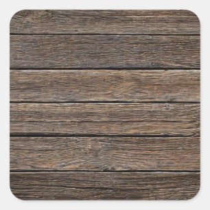 Horizontale houten planten vierkante sticker