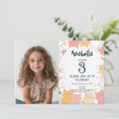 Horizontale I Katten Aangepaste Foto Verjaardag Kaart (Staand voorkant)