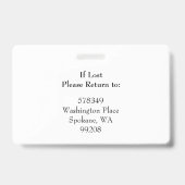 Horizontale ID Foto en QR code Badge Sinaasappel (Achterkant)