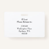 Horizontale ID Foto en QR code Badge Sinaasappel (Achterkant)