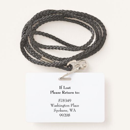 Horizontale ID Foto en QR code Badge Sinaasappel (Achterkant met draagriem)