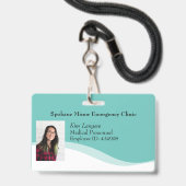 Horizontale ID Foto Lanyard Badge Generiek Blauwgr (Voorkant met koord)